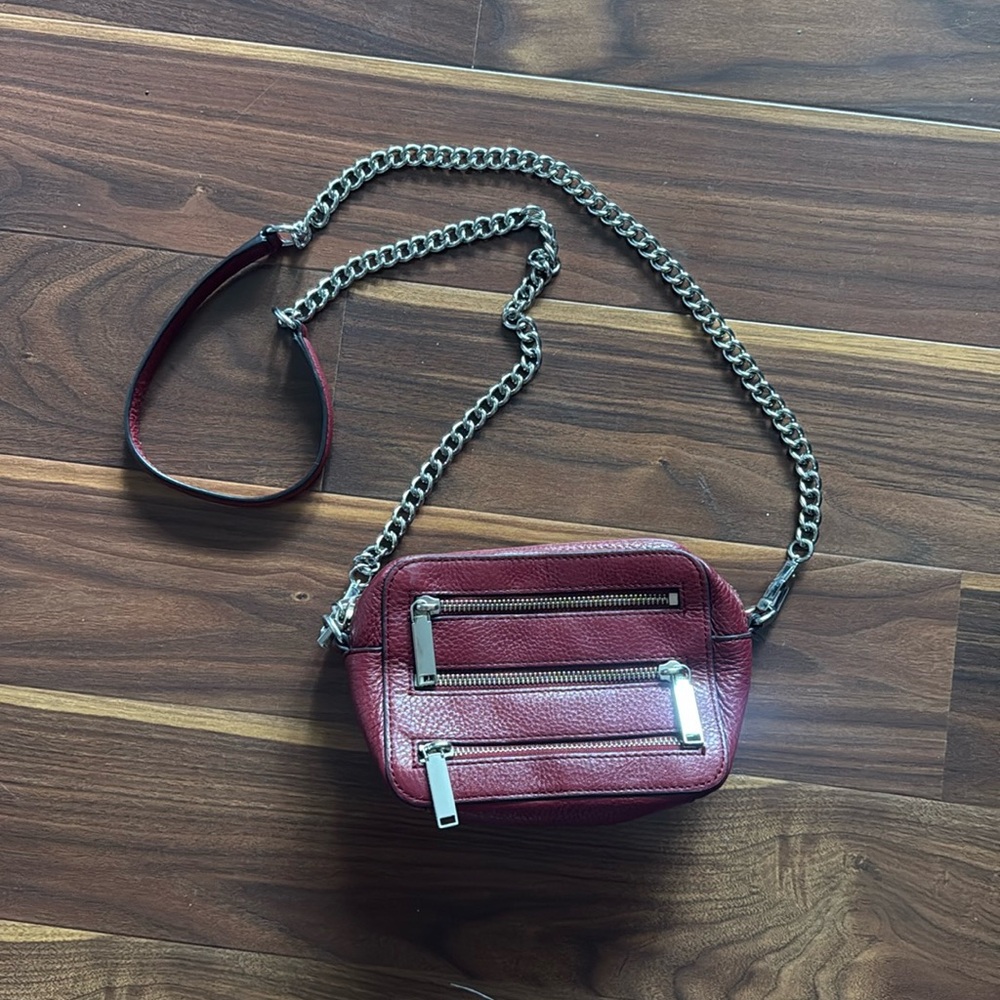 REBECCA MINKOFF Purple 4 Zip Moto Camera Bag